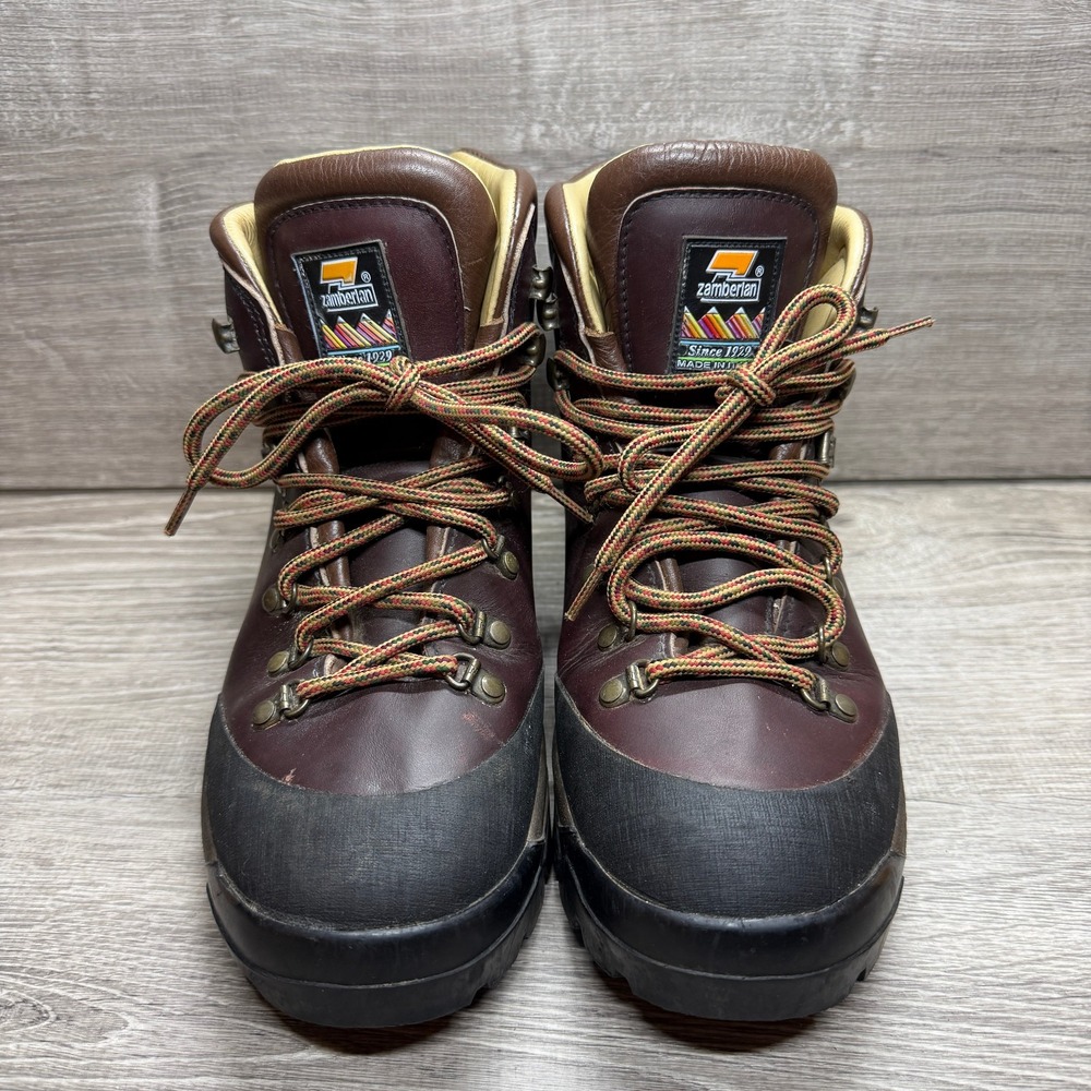 Zamberlan Hiking Boots Shoes Mens Size 8.5 Brown Leather Vibram Made In Italy